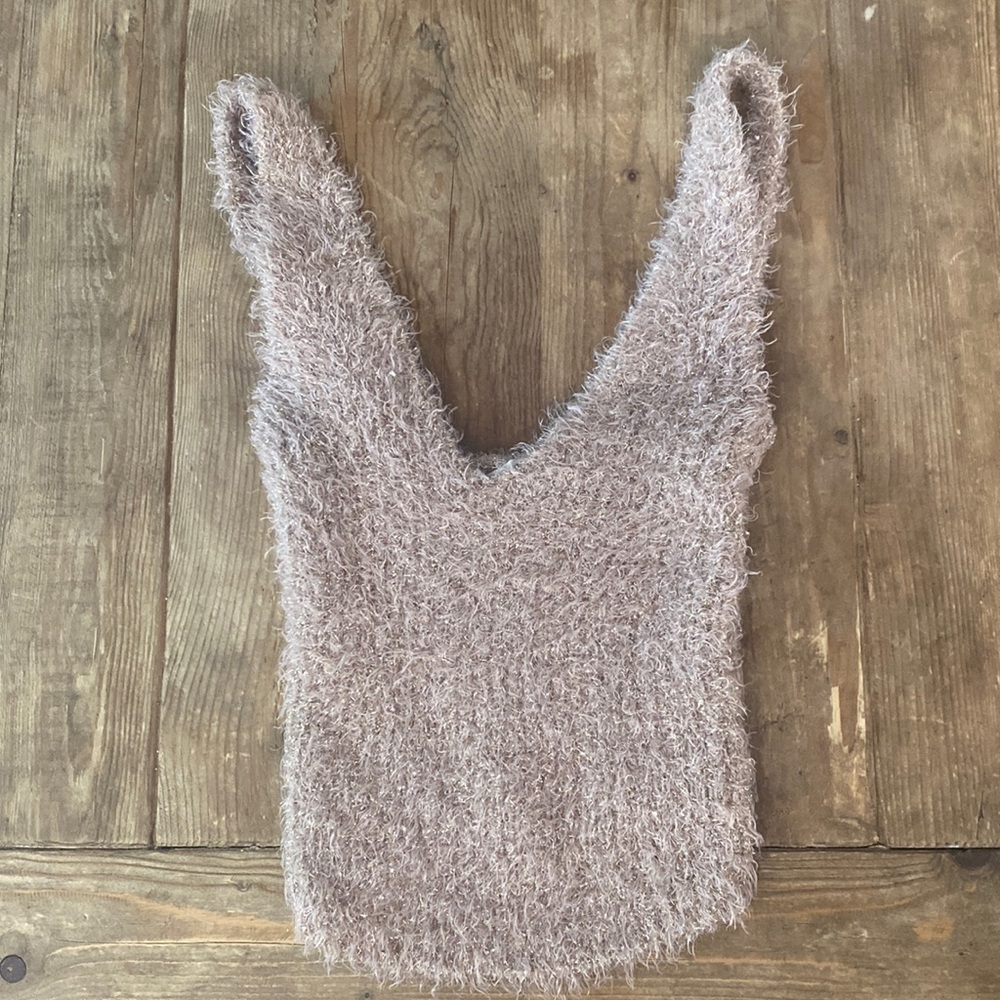 Urban Outfitters pinkish brown furry crop top